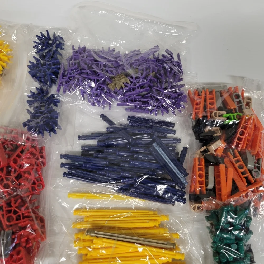 Large K'NEX Building Pieces Lot – Rods, Connectors, Wheels, Gears Bulk Building
